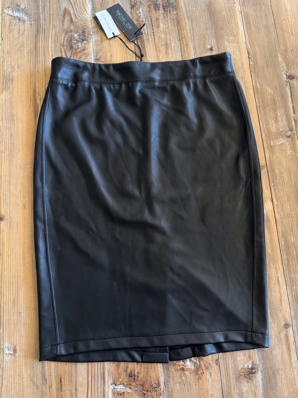 Rachel Zoe Black Vegan Faux Leather Pencil Skirt NWT M